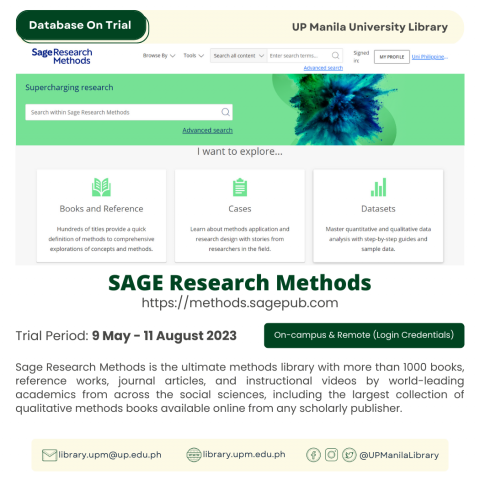 Database On Trial: SAGE Research Methods | University Library